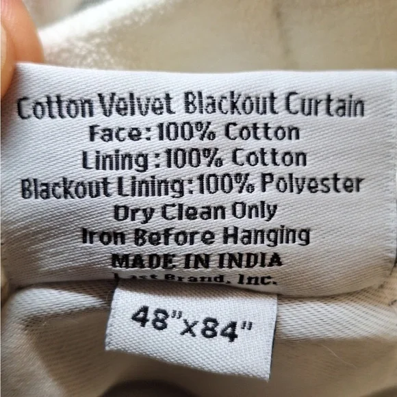 NWOT QUINCE 48x84 Cotton Velvet Room Darkening Curtain Ivory 9594 - Picture 7 of 8